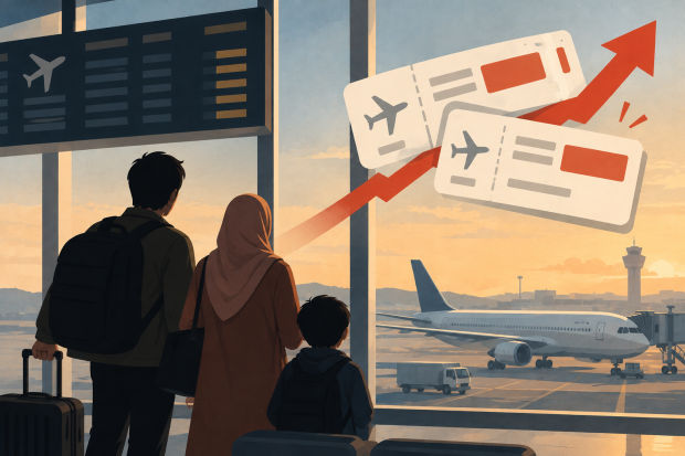 Ilustrasi telaah tiket pesawat