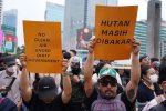 Demonstrasi di Bundaran HI (Foto: Katadata/Fauza Syahputra)