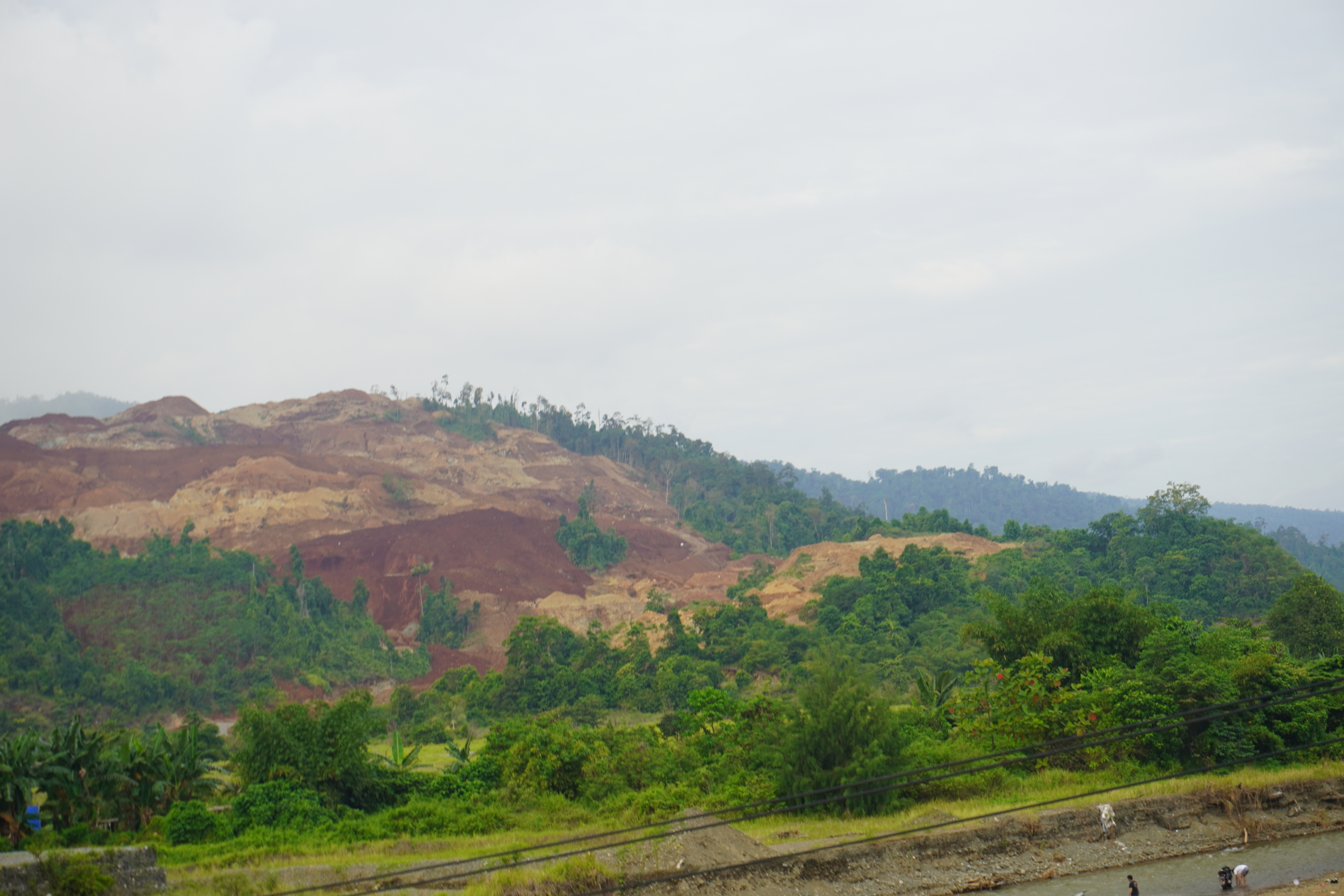 Deforestasi yang terjadi akibat kegiatan pertambangan nikel di Morowali. (Traction Energy Asia)